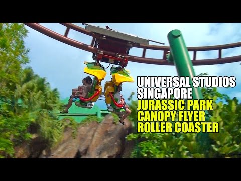 Jurassic Park Canopy Flyer Family Roller Coaster POV Universal Studios Singapore